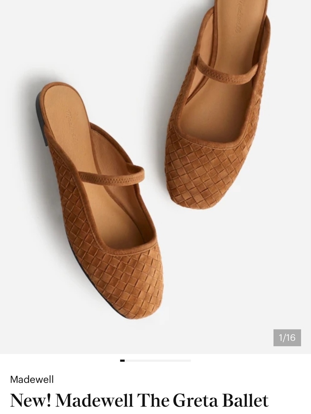 Madewell Greta Ballet Flat Mules - Picture 1 of 5